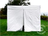 Vouwtent/Easy up tent FleXtents® PRO Exhibition met zijwanden, 3x3m, Wit, Vlamvertragend