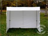 Pop up gazebo FleXtents® PRO Exhibition w/sidewalls, 3x3 m, White, Flame Retardant