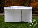 Pop up gazebo FleXtents® PRO Exhibition w/sidewalls, 3x3 m, White, Flame Retardant