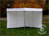 Vouwtent/Easy up tent FleXtents® PRO Exhibition met zijwanden, 3x3m, Wit, Vlamvertragend