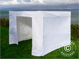 Vouwtent/Easy up tent FleXtents® PRO Exhibition met zijwanden, 3x3m, Wit, Vlamvertragend