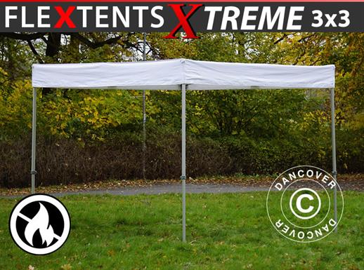 Gazebo rapido FleXtents® Xtreme 50 Exhibition 3x3m, Bianco, Ritardante di Fiamma