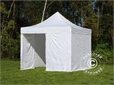 Tente pliante FleXtents PRO 3x3m Blanc, Ignifugé, avec 4 cotés