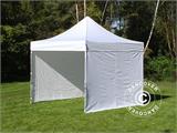 Faltzelt FleXtents PRO 3x3m Weiß, Flammenhemmend, mit 4 Seitenwänden