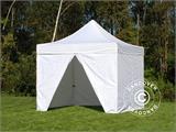 Vouwtent/Easy up tent FleXtents PRO 3x3m Wit, Vlamvertragende, inkl. 4 Zijwanden
