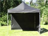 Tente pliante FleXtents PRO 3x3m Noir, Ignifugé, avec 4 cotés