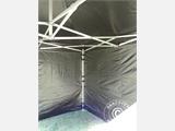 Prekybinė palapinė FleXtents PRO 3x3m Juoda, Liepsnai nepralaidus, įsk. 4 šonines sienas