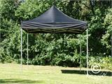 Faltzelt FleXtents PRO 3x3m Schwarz, Flammenhemmend, mit 4 Seitenwänden