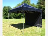 Prekybinė palapinė FleXtents PRO 3x3m Juoda, Liepsnai nepralaidus, įsk. 4 šonines sienas