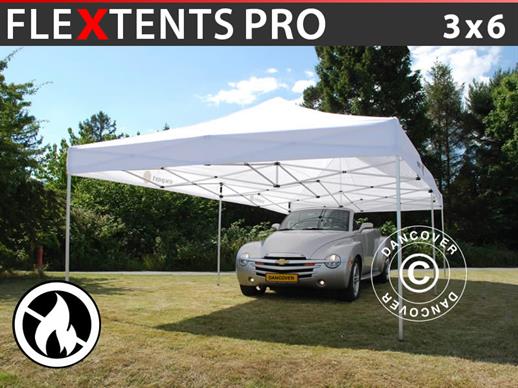 Vouwtent/Easy up tent FleXtents PRO 3x6m Wit, Vlamvertragende