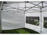 Vouwtent/Easy up tent FleXtents PRO 3x6m Wit, Vlamvertragende, inkl. 6 Zijwanden