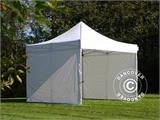 Carpa plegable FleXtents PRO 4x4m Blanco, Ignífuga, Incl. 4 lados