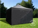 Gazebo pieghevole FleXtents PRO 4x4m Nero, Ignifugo, incl. 4 fianchi