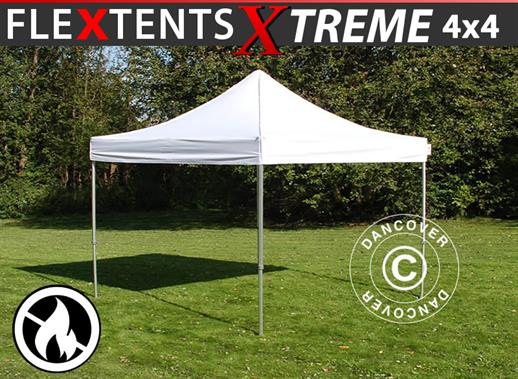 Vouwtent/Easy up tent FleXtents Xtreme 50 4x4m Wit, Vlamvertragende