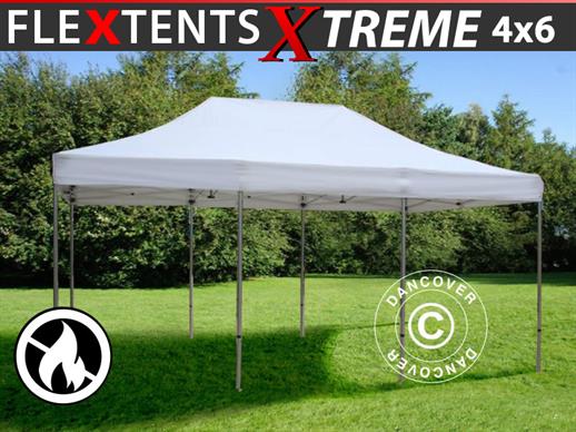 Quick-up telt FleXtents Xtreme 50 4x6m Hvit, Flammehemmende