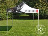 Gazebo pieghevole FleXtents PRO con completa stampa digitale, 3x3m