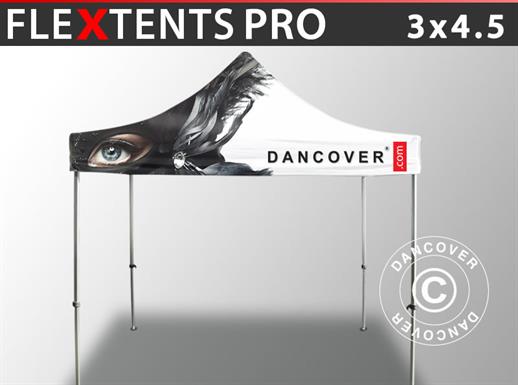 Tenda dobrável FleXtents PRO com impressão digital total, 3x4,5m