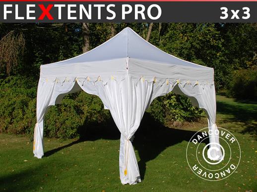 Prekybinė palapinė FleXtents PRO "Raj" 3x3m Balta/Auksinis