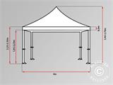 Tente Pliante FleXtents PRO 4x6m Latte, avec 8 cotés & rideaux décoratifs