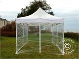 Faltzelt FleXtents Xtreme 50 4x6m Transparent, mit 8 Seitenwänden