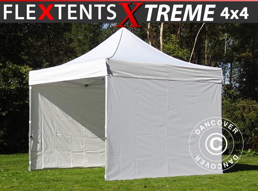 Vouwtent/Easy up tent FleXtents Xtreme 60 4x4m Wit, inkl. 4 Zijwanden