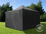 Vouwtent/Easy up tent FleXtent Xtreme 60 4x4m Zwart, inkl. 4 Zijwanden