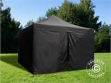 Faltzelt FleXtents Xtreme 60 4x4m Schwarz, mit 4 Seitenwänden