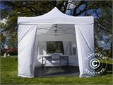 Apmeklētāju telts FleXtents PRO 3x6m Balta, ar 6 sānsienām  un 1 caurspīdīgu starpsienu