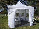 Šator za posjetitelje FleXtents PRO 3x6m Bijeli, uključ. 6 bočnih stranica i 1 transparentni pregradni zid