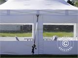 Tente pour visiteur FleXtents PRO 3x6m blanc, incl. 6 parois et 1 paroi de séparation transparente