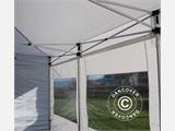 Gazebo pieghevole FleXtents PRO 4x6m Bianco, incl. 8 fianchi & tendaggi decorativi