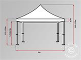 Quick-up telt FleXtents PRO 4x6m Hvit, inkl. 8 sider & dekorative gardiner
