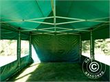 Gazebo pieghevole FleXtents PRO 4x6m Verde, inclusi 8 fianchi