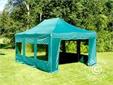 Vouwtent/Easy up tent FleXtents PRO 4x6m Groen, inkl. 8 Zijwanden