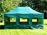 Gazebo pieghevole FleXtents PRO 4x6m Verde, inclusi 8 fianchi