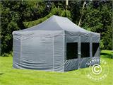 Tente pliante FleXtents PRO 4x6m Gris, avec 8 cotés