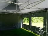 Faltzelt FleXtents PRO 4x6m Grau, mit 8 Seitenwänden