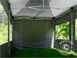 Faltzelt FleXtents PRO 4x6m Grau, mit 8 Seitenwänden