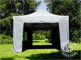 Gazebo pieghevole FleXtents PRO 4x6m Grigio, inclusi 8 fianchi