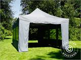 Tente pliante FleXtents PRO 4x6m Gris, avec 8 cotés