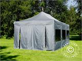 Snabbtält FleXtents PRO 4x6m Grå, inkl. 8 sidor