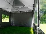 Faltzelt FleXtents PRO 4x6m Grau, mit 8 Seitenwänden