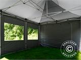 Faltzelt FleXtents PRO 4x6m Grau, mit 8 Seitenwänden