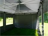 Faltzelt FleXtents PRO 4x6m Grau, mit 8 Seitenwänden