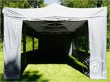 Gazebo pieghevole FleXtents PRO 4x6m Grigio, inclusi 8 fianchi