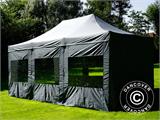 Tenda Dobrável FleXtents PRO 4x6m Cinza, incl. 8 paredes laterais