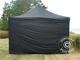 Gazebo pieghevole FleXtents PRO 4x6m Nero, incl. 8 fianchi