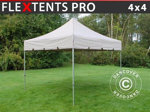 Vouwtent/Easy up tent FleXtents PRO "Peaked" 4x4m Latte