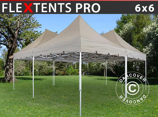 Gazebo pieghevole FleXtents PRO Peak Pagoda 6x6m, Latte