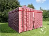 Pop up gazebo FleXtents Xtreme 50 4x4 m Striped incl. 4 sidewalls